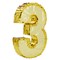Juvale Gold Foil Number 3 Pinata for Kids Ages 3-14 Birthday Party Decorations, Centerpieces, Anniversary Celebrations, Small (11.1 x 2.9 x 16.1 In)